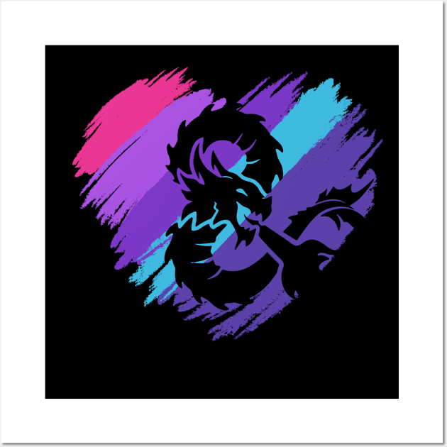 Cyberpunk Dragon Heart Wall Art by OfficialTeeDreams